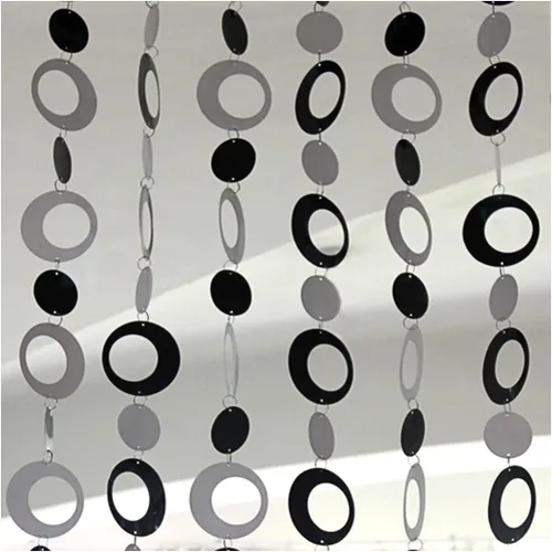 Miniatura 5 de QueenBox® Cortina redonda de cuentas de lentejuelas de 63 pulgadas, 8 piezas, cortina de cadena de puerta brillante para panel de pared, con flecos