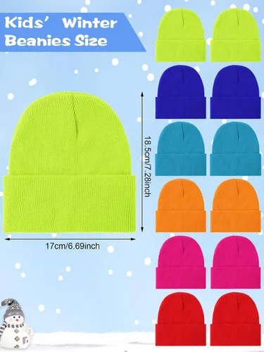 Miniatura 3 de Juego de 48 piezas de gorro y guantes de invierno para niños, paquete a granel, gorro de punto, unisex, paquete de guantes mágicos, regalo