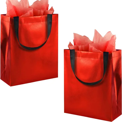 Miniatura 17 de BLEWINDZ Bolsas de Regalo Coloridas con Papel de Seda – 12 Bolsas de Regalo Reutilizables Tamaño Mediano - Ideales para Bolsa de Dulces, Cumpleaños