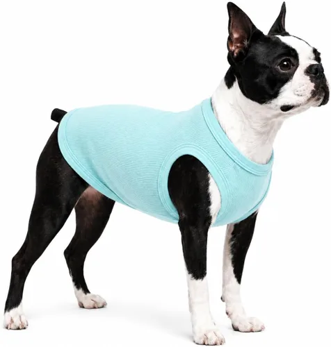 Miniatura 57 de Lovelonglong Ropa para mascotas de verano 2019, ropa para perro, camisetas en blanco, camisetas acanaladas, chalecos de hilo superior para perros