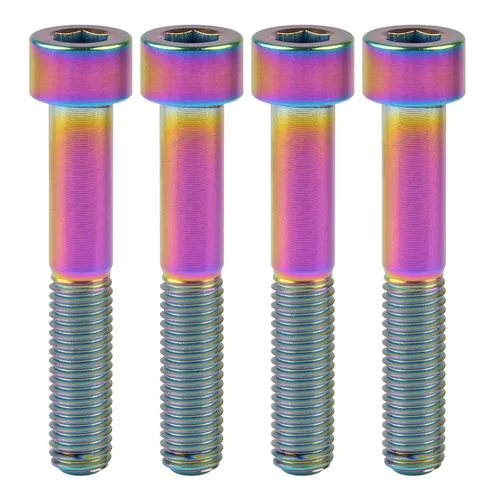 Miniatura 18 de Tornillos Allen de cabeza hueca de titanio M10 20 25 30 35 40 45 50 55 2.362 in Tornillos paquete de 4 (M10 x 0.787 in, paso 0.049 in, negro)