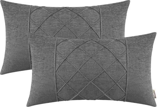Miniatura 65 de BRAWARM Fundas de almohada 40x40 cm - Paquete de 2 fundas de almohada de chenilla negra, fundas de almohada de chenilla suave teñida sólida