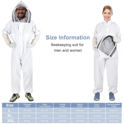 Miniatura 5 de Trajes de Apicultor para Hombres y Mujeres, Traje de Apicultor con Guantes de Apicultura, Traje de Apicultura con Capucha y Velo, Traje de Apicultor