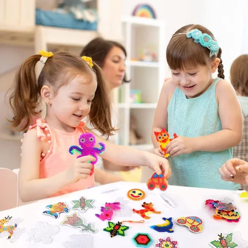 Miniatura 3 de 20 piezas de 5 mm de tableros de cuentas de fusibles, tableros de clavijas de plástico transparente con forma de animales, bandeja de manualidades