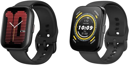 Amazfit Reloj inteligente activo con entrenador de ejercicios AI Fitness y Bip 5 Smart Watch con pantalla ultra grande