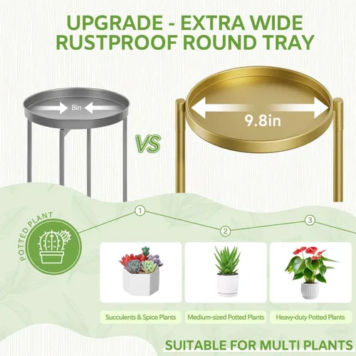 Miniatura 3 de iDavosic.ly Soporte grande para plantas de 6 niveles para interiores, 10 pulgadas de ancho de metal de esquina alta para múltiples plantas, estante