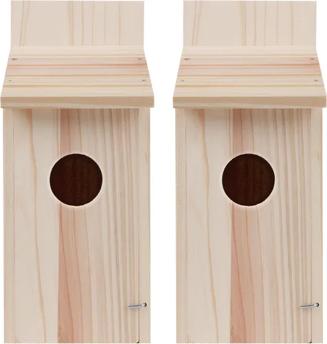Paquete de 2 casas para pájaros para exteriores, casas tipo caja para pájaros azules para exteriores, pajarera de cedro para pinzones, golondrinas,