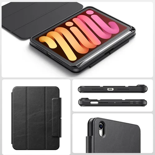 Miniatura 8 de SPARIN Funda para iPad mini 7 A17 Pro 2024/iPad Mini 6 2021 de 8.3 pulgadas, cubierta magnética desmontable, soporte vertical/horizontal con soporte
