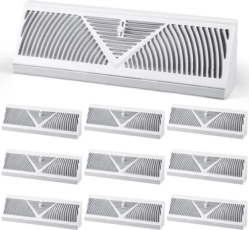 Miniatura 14 de Yaocom Paquete de 2 Rejillas de Registro de Zócalo Tamaño de Abertura de Conducto de 15 Pulgadas Cubiertas de Ventilación para Difusor de Piso