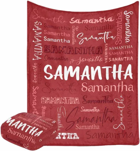 Miniatura 11 de Manta personalizada con nombre con fuente diferente y colorida para niños, mujeres y hombres, divertida decoración personalizada para el hogar, cama