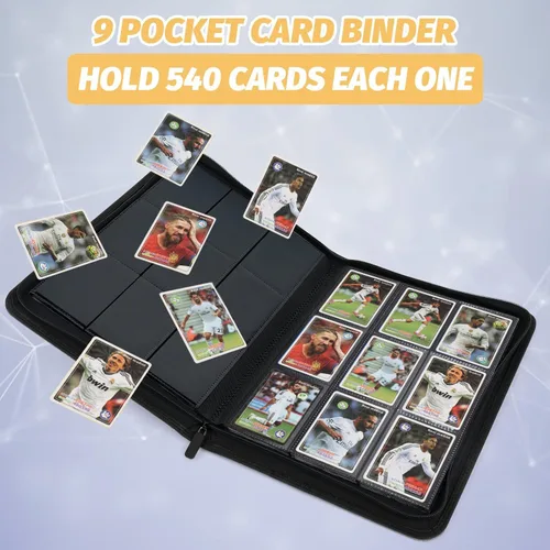 Miniatura 5 de Carpeta de Tarjetas Coleccionables, Carpeta de Álbum de Colección de Tarjetas con 540 Bolsillos de Carga Lateral, Carpeta de Álbum de Tarjetas Rojo