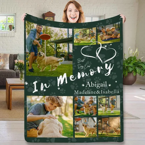 Miniatura 21 de Artsadd Collages de fotos personalizados en mantas conmemorativas, manta de memoria personalizada con imagen para pérdida de duelo, regalo de Tipo 25