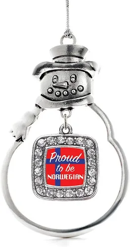 Miniatura 90 de Inspired Silver - Adorno de rodillo de reina - Adorno cuadrado de plata con muñeco de nieve con joyas de circonita cúbica