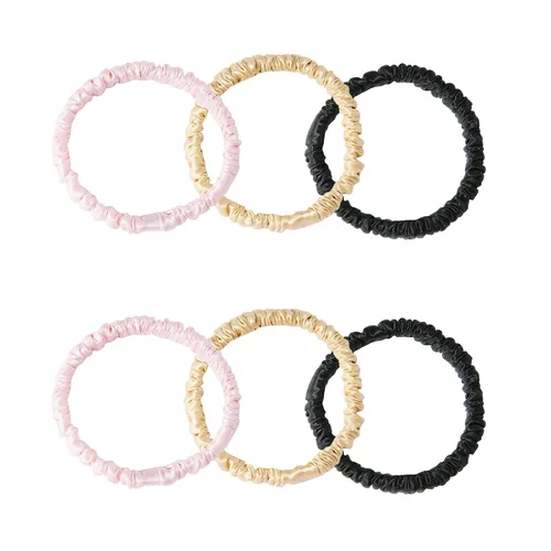 Miniatura 11 de Lazos para el cabello de seda de morera, prevención del encrespamiento y sin daños, accesorios para dormir y noche para mujeres (albaricoque)