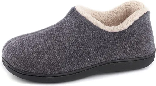 ULTRAIDEAS - Pantuflas cómodas de espuma viscoelástica para mujer con cálido vellón, pantuflas con suela de goma y cerradas por el talón