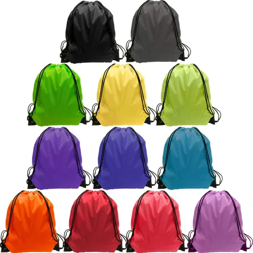 GoodtoU Bolsas con cordón Mochila Mochila de nylon, 12 colores, 48 bolsas con cordón
