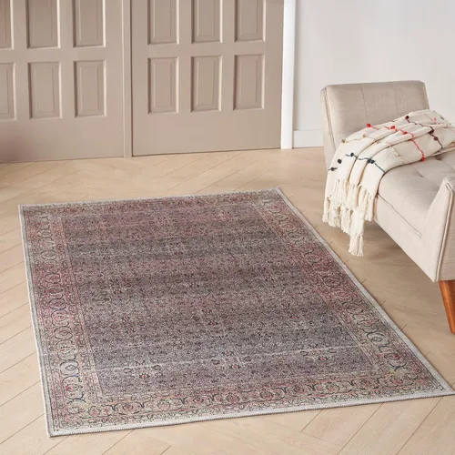 Nourison Home Brilliance - Alfombra tradicional vintage lavable a máquina, de 4 x 6 pies, fácil de limpiar, no se desprende, para dormitorio, sala