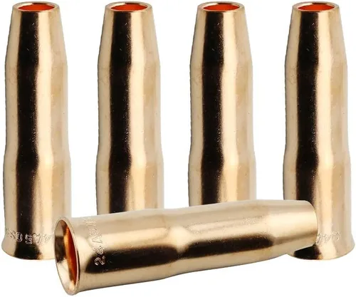Miniatura 7 de WeldingCity Paquete de 2 boquillas de gas 24A-37-SS (tope corto) 3/8" para pistola de soldadura MIG Tweco Professional #3/#4 y Lincoln 300-450