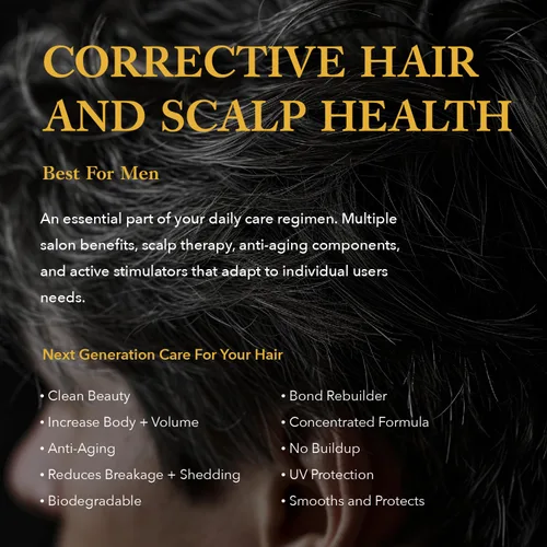 Miniatura 2 de Correctivo, tratamiento diario sin enjuague, salud del cuero cabelludo y crecimiento del cabello tópico para hombres para un cuero cabelludo