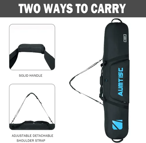 Miniatura 5 de Bolsa de Snowboard Acolchada AUMTISC para Viajes Aéreos, Bolsas de Viaje para Snowboard para Volar con Bolsillos para Equipo, Disponible en Longitud