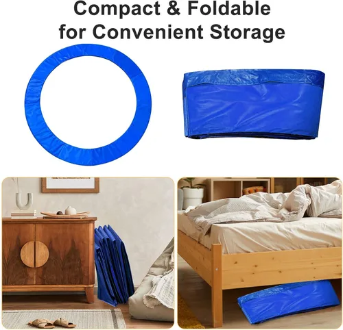 Miniatura 6 de Almohadilla de seguridad de repuesto para trampolín, cubierta de resorte de espuma impermeable y resistente a desgarros, almohadilla redonda de 14