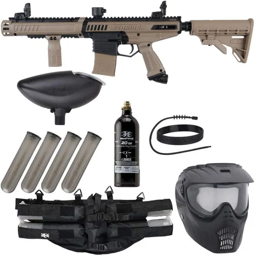 Action Village Tippmann Stormer Elite Kit de pistola de paintball épica de doble alimentación Tierra oscuro