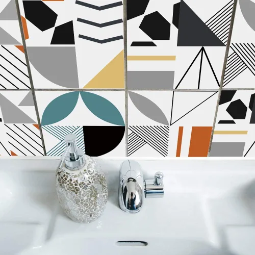 Miniatura 3 de Alwayspon Calcomanías autoadhesivas para azulejos de pared, calcomanías para azulejos de despegar y pegar, calcomanías impermeables para decoración