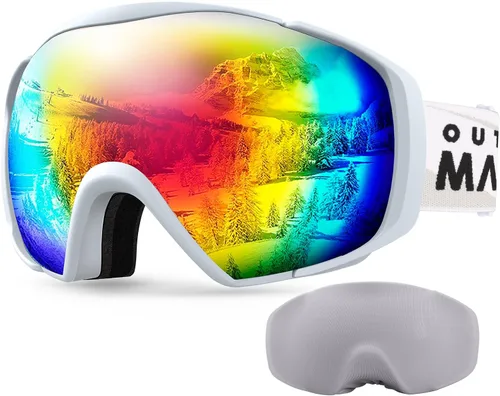Miniatura 23 de OutdoorMaster Gafas de esquí con cubierta, gafas de nieve para snowboard OTG antivaho