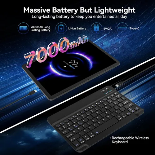 Miniatura 8 de Tablet de 11 pulgadas, tableta Android 15 2026 con 16 GB de RAM 128 GB ROM 1 TB expandible Octa-Core, tabletas WiFi 5G, tabletas 2 en 1 con teclado