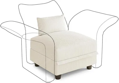 Miniatura 14 de LLappuil Reposabrazos/respaldo para sofá modular modular, personaliza sofás con ángulo ajustable, color caqui Tool Free Assembly Chenilla caqui