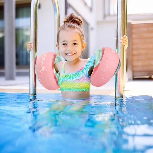 Miniatura 2 de WYRIAZA Flotadores de brazo para niños de 1 a 6 años, flotadores de brazo para piscina de 13 a 44 libras, flotadores inflables para bebés
