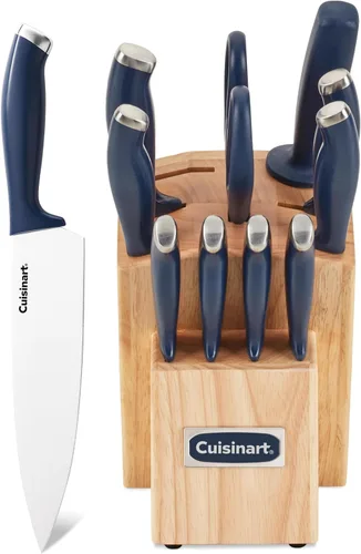Cuisinart C77SSN-12P Color Pro Collection - Juego de bloques de cuchillos de 12 piezas, color azul marino