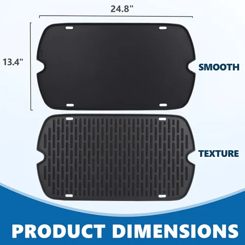 Miniatura 5 de SafBbcue Plancha de cocina de hierro fundido para Weber Traveler Portable Series Gas Grill, placa para Weber 9010001 9011701 9013001 9020001 9030001