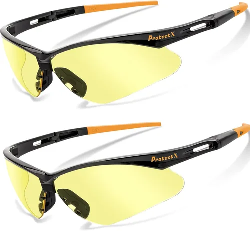 Miniatura 32 de ProtectX Gafas de seguridad para hombres y mujeres, lentes de sol de seguridad con lentes antivaho resistentes a los arañazos, agarres Skywalker