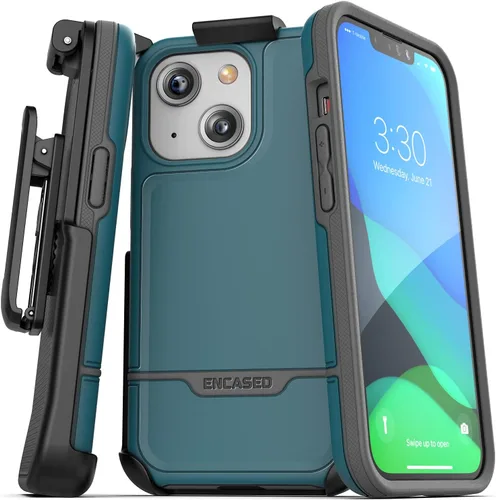 Miniatura 31 de ENCASED Funda para cinturón con clip para iPhone 11 (2019 Rebel Armor) Funda protectora resistente de cuerpo completo con soporte (Negro)