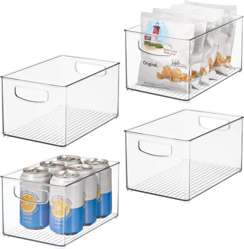 Miniatura 11 de iDesign - Contenedor apilable de plástico transparente, organizadores de cocina y almacenamiento para refrigerador y despensa Organizadores