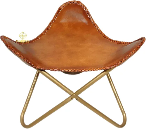 Miniatura 46 de Pie plegable de mariposa de cuero Acento de salón, camping, caminar, caza, senderismo, pesca, viajes (beige)