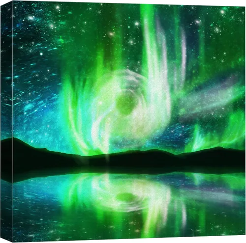 Miniatura 27 de Lienzo decorativo con diseño de un hermoso paisaje, para la decoración del hogar, The Cosmic Cloud, 12" x 12