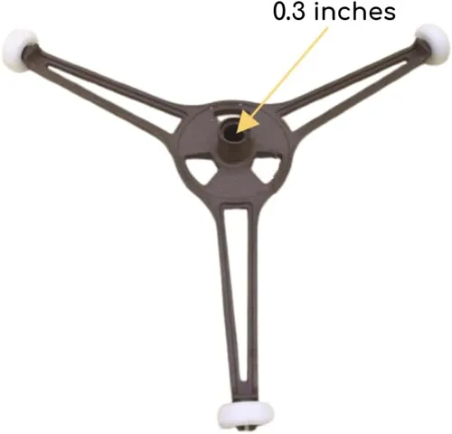 Miniatura 2 de Paquete de 1 bandeja de placa giratoria plana para horno de microondas, soporte giratorio de triple brazo con ruedas, brazo de repuesto de rodillo