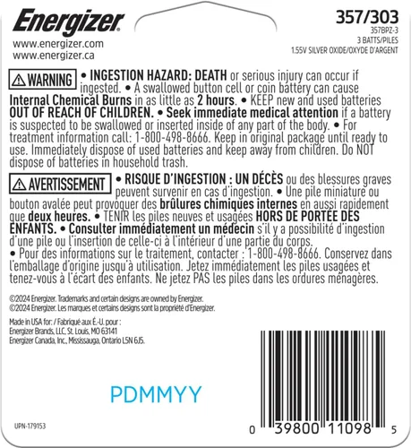 Miniatura 7 de Energizer 357 - Batería (3 unidades)