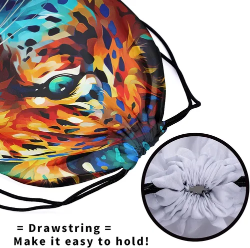 Miniatura 138 de Bolsa de agarre de gimnasia de piel de animal, bolsa de gimnasia con cordón ajustable, bolsa de cuerda para fauna silvestre, Mariposas Galaxy
