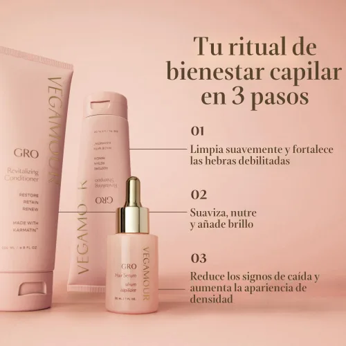 Miniatura 8 de VEGAMOUR GRO Champú Revitalizante, Apoya un Cabello más Grueso y de Aspecto más Abundante, Champú Formulado sin Sulfatos para Cabello Ralo