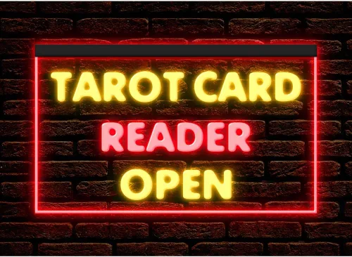 Miniatura 8 de 180087 Lector de cartas de tarot psíquico abierto tienda decoración ventana pantalla LED luz neón letrero (12 x 8 pulgadas, verde)