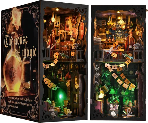 Miniatura 9 de Kit de rincón de libros, kit de casa de muñecas en miniatura para adultos, regalos para familiares y amigos, decoración de estantería