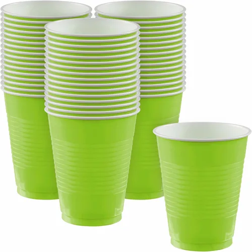 Miniatura 3 de Amscan Vasos de plástico color rojo manzana prémium (18 onzas), 50 unidades, apilables, resistentes y ecológicos, color vibrante y máxima durabilidad