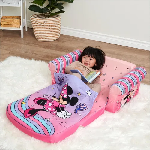 Miniatura 2 de Marshmallow Furniture, Sofá para dormir Minnie Mouse 3 en 1, tumbona convertible para niños, sofá cama y colchón de espuma para siestas de niños