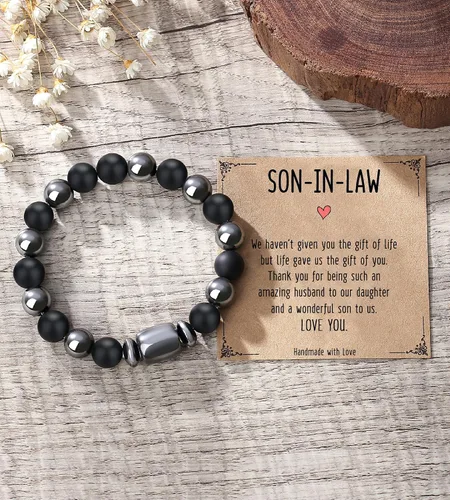Miniatura 8 de Pulseras hechas a mano para hombres, regalos geniales para él, novio, marido, papá, hijo, abuelo, nieto, hermano, relleno de calcetines de Navidad