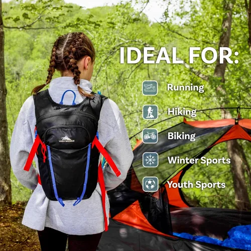 Miniatura 7 de High Sierra Hydrahike 2.0 Mochila de hidratación con bolsa de agua de 2L para correr, senderismo, campamento o ciclismo