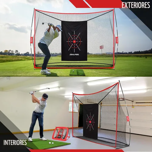 Miniatura 8 de ZEALFEEL Golf Net, 10x7FT/10x8FT/11x8FT Golf Simulator Cage System with Impact Screen & Side Barriers, Golf Practice Net for Indoor Outdoor Backyard