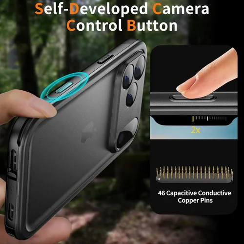 Miniatura 13 de Cozycase TOP Funda impermeable para iPhone 17 Pro Max - Grado militar resistente a todo 360 con protector de cámara de pantalla, doble IP68 a prueba